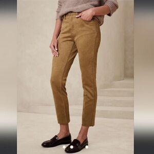 Banana Republic Factory High Rise Slim Brown Vegan Suede Pants Size 34 / 18